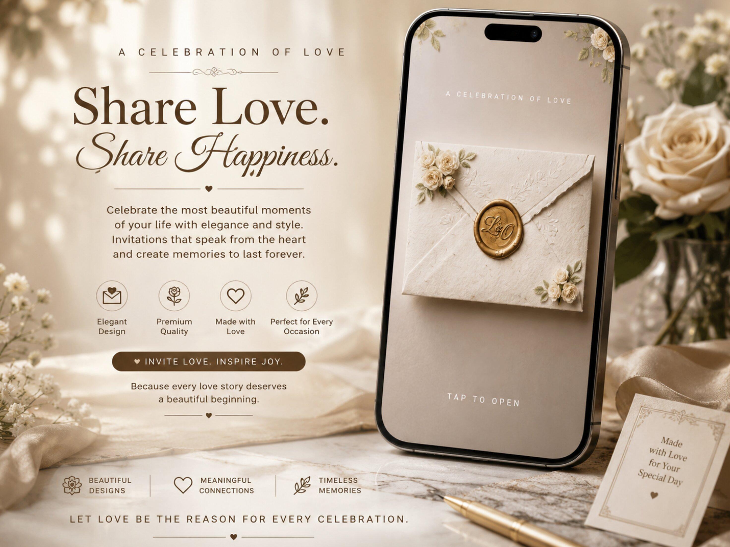 Luxury Digital Wedding Invitation – Custom Online Wedding Card & Wedding Website