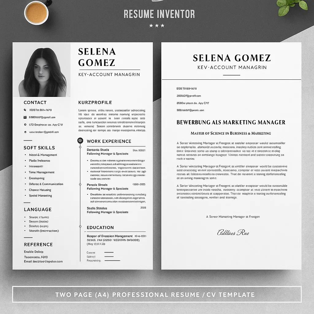 Professional Key Account Manager Resume Template: Customizable and Editable Layout for Profile, Work Experience, Skills, and Contact Information