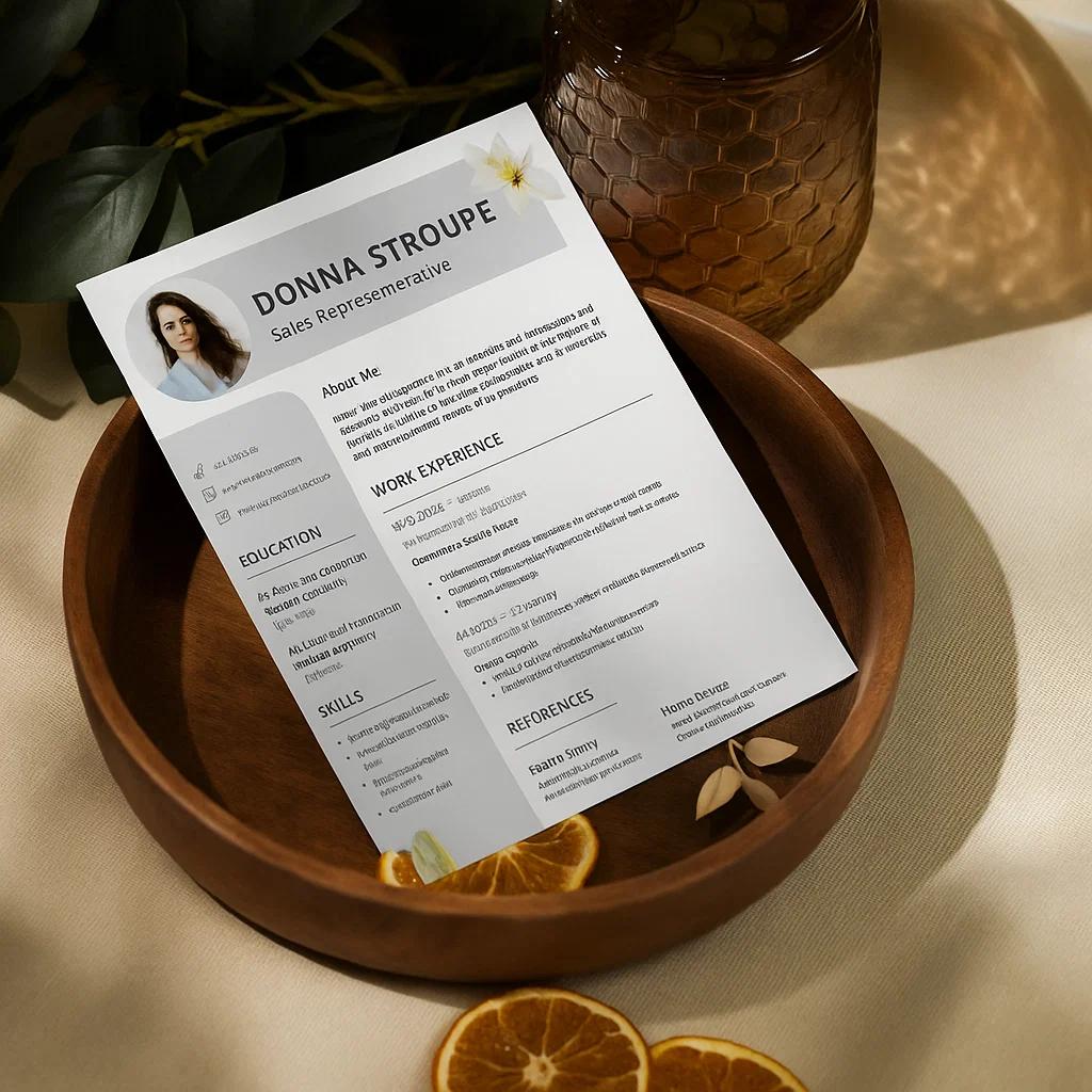 Resume Template for Donna Stroupe – Experienced Sales Representative with Expertise in Consumer Goods and Client Relations