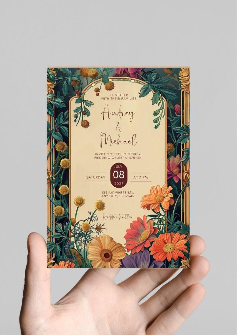 Wedding Invitation Template Set | 3 Sizes Included | Editable Canva Design | Elegant Digital Download for Print & Online Sharing