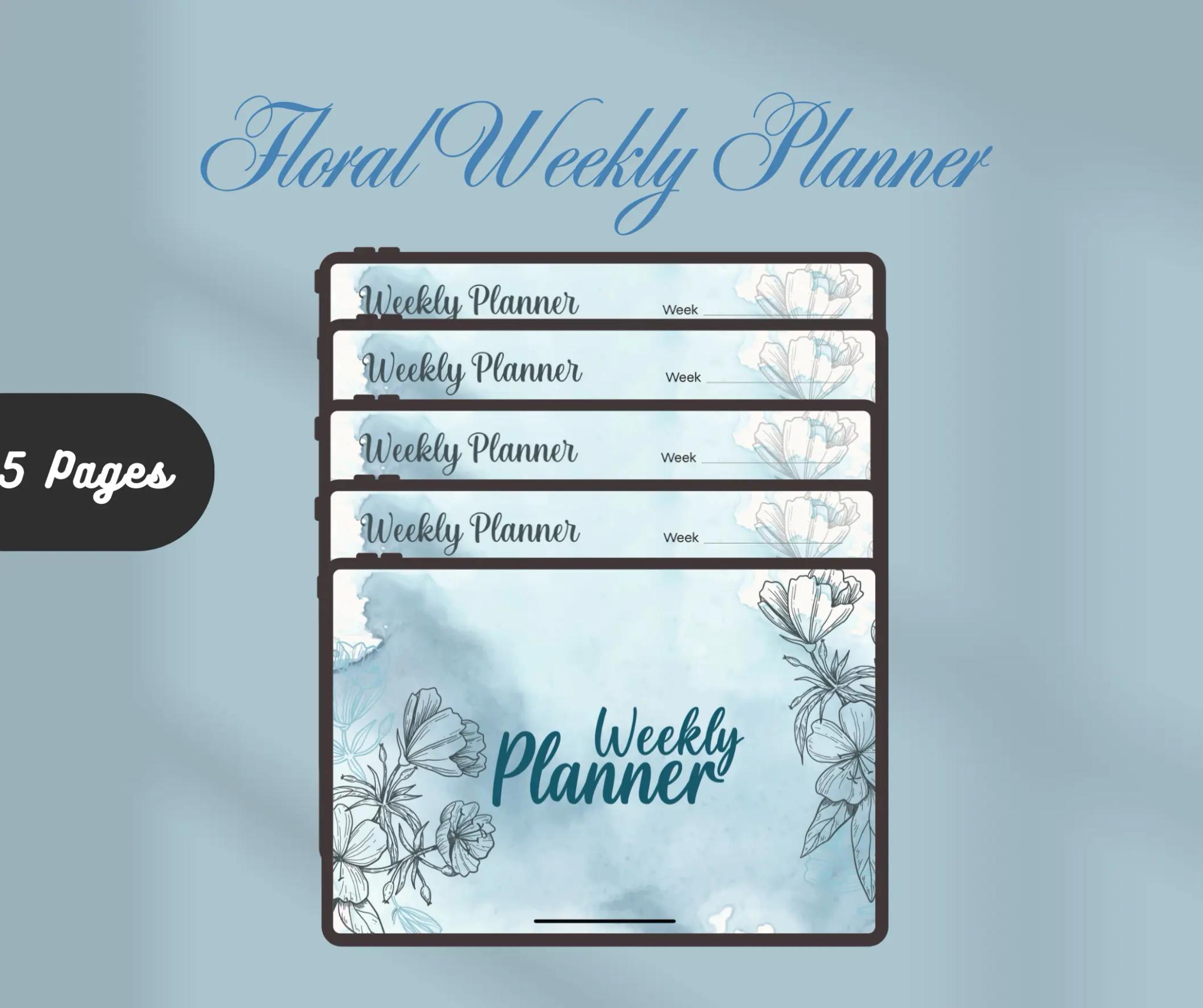 Elegant Floral Weekly Planner | Stay Organized & Inspired