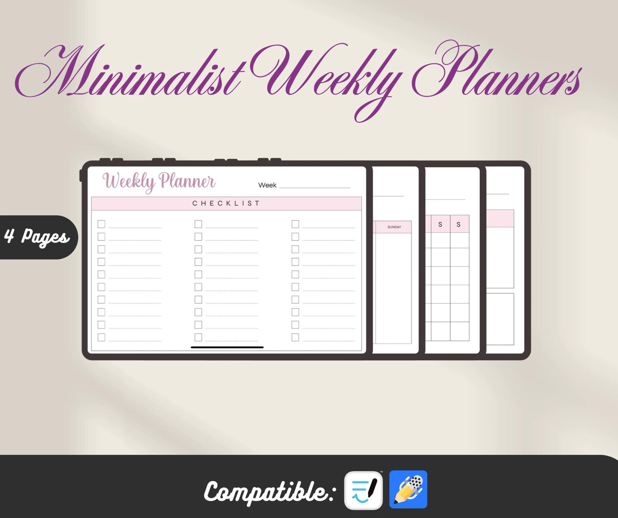 Minimalist Weekly Planner | Simple, Stylish & Productive