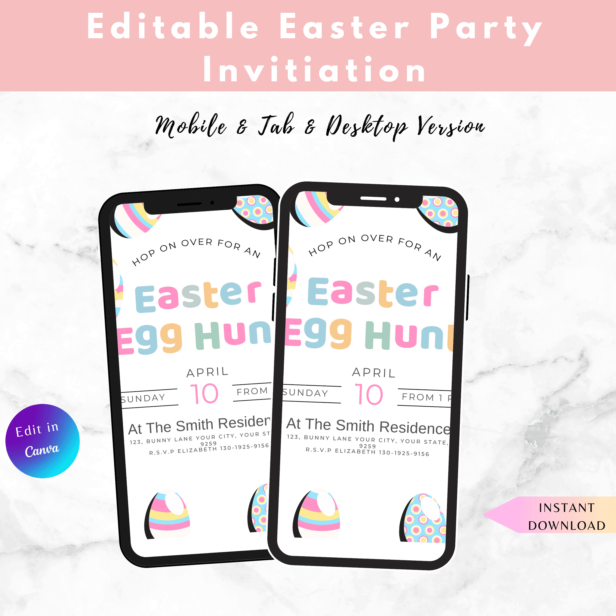 Easter Egg Hunt Invitation – Fun & Colorful Design