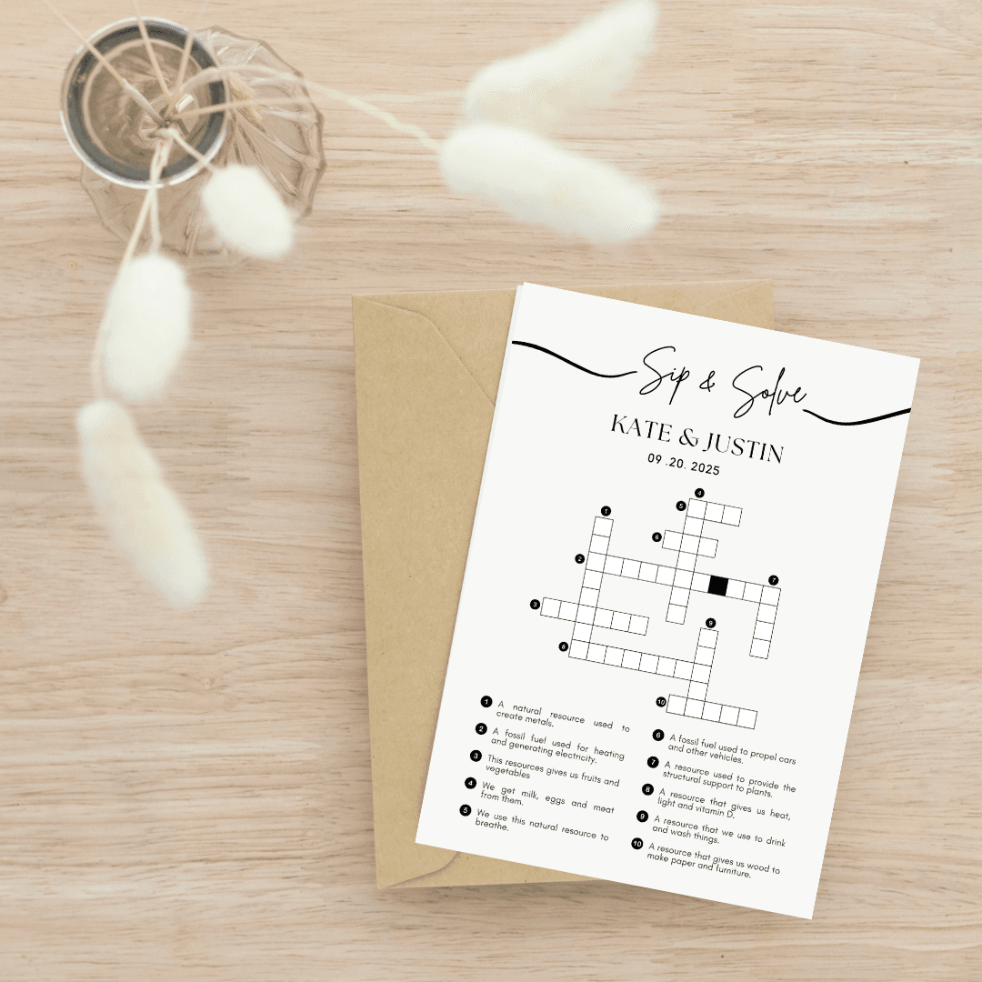 Editable & Printable Crossword Puzzle Template – Fun Educational Word Game for Kids & Adults | Digital Download for Learning & Entertainment