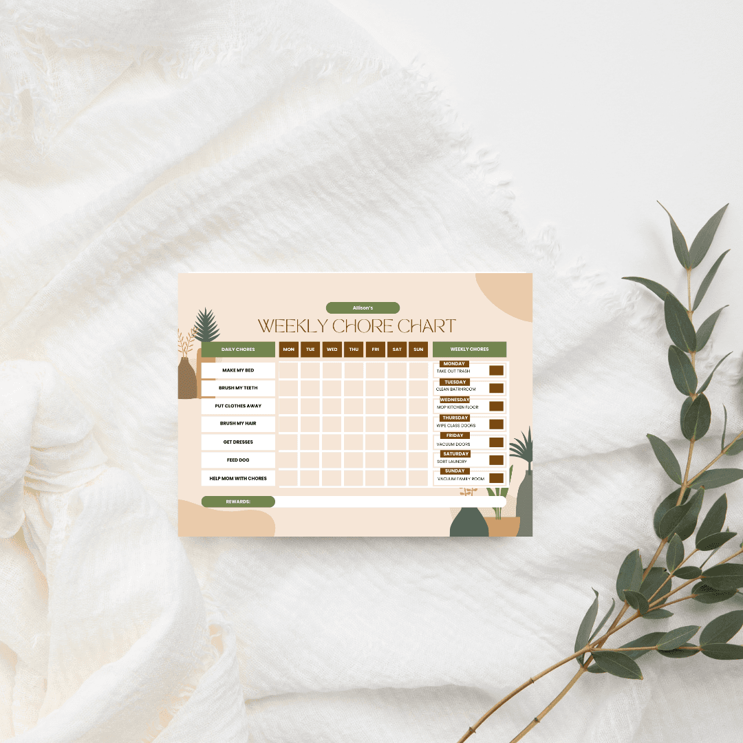 Editable & Printable Weekly Chart Planner – Minimal Schedule Organizer Template for Home, School, and Office | Digital Download Task Tracker