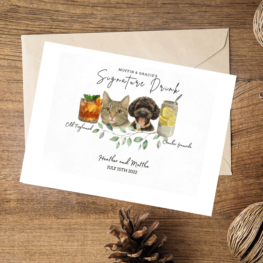 Signature Drink Party Invitation Template – Editable & Printable Digital Cocktail Invite | Elegant Bar Menu Card | Instant Download