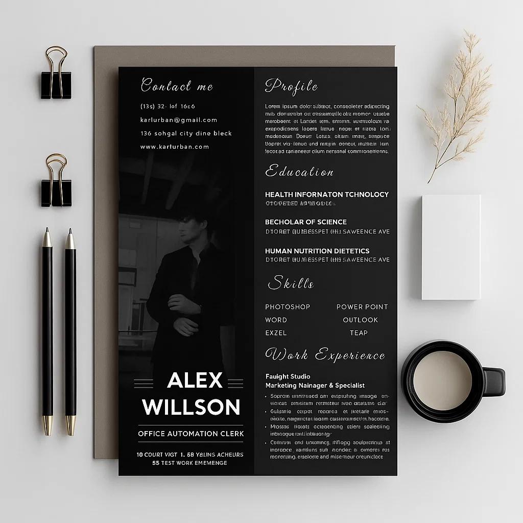 Alex Willson - Experienced Office Automation Clerk with Expertise in Marketing, IT, and Digital Solutions (CV) - Canvas Editable & Customizable