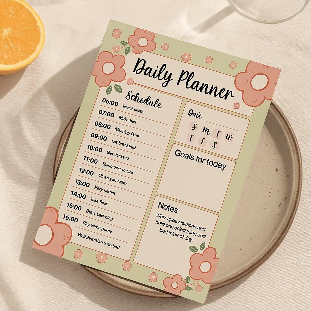 Daily Digital Planner Template – Editable Productivity Organizer with Planner Invitation | Printable PDF for Time Management, Goals, and Scheduling