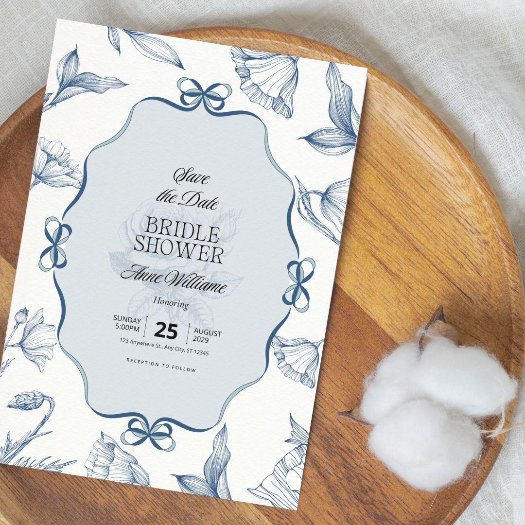 Personalized Bridal Shower Video Invitation | Custom-Made Digital Invite | Elegant Animated Design for Online Sharing