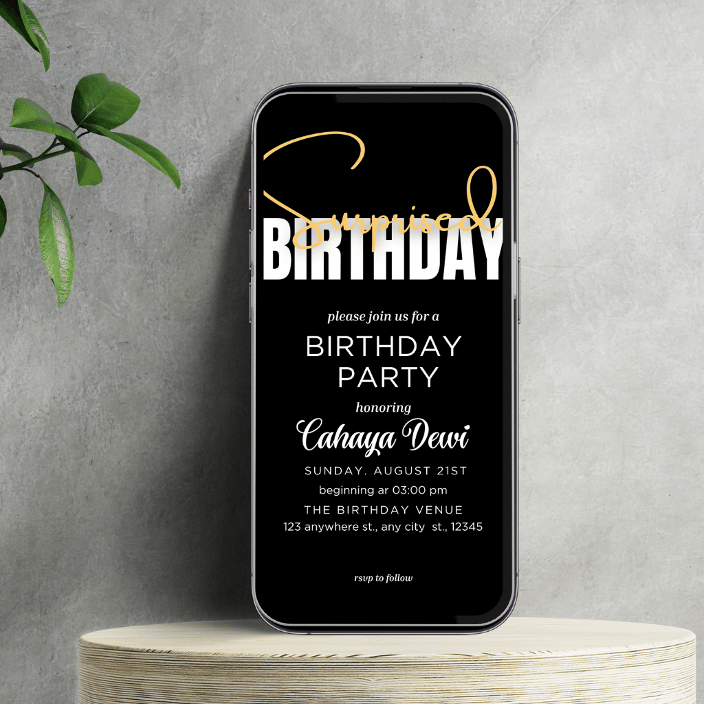 Animated Birthday Party Video Invitation Template – Editable Digital Download – Customizable Birthday Invite for Kids & Adults – MP4 Format Included