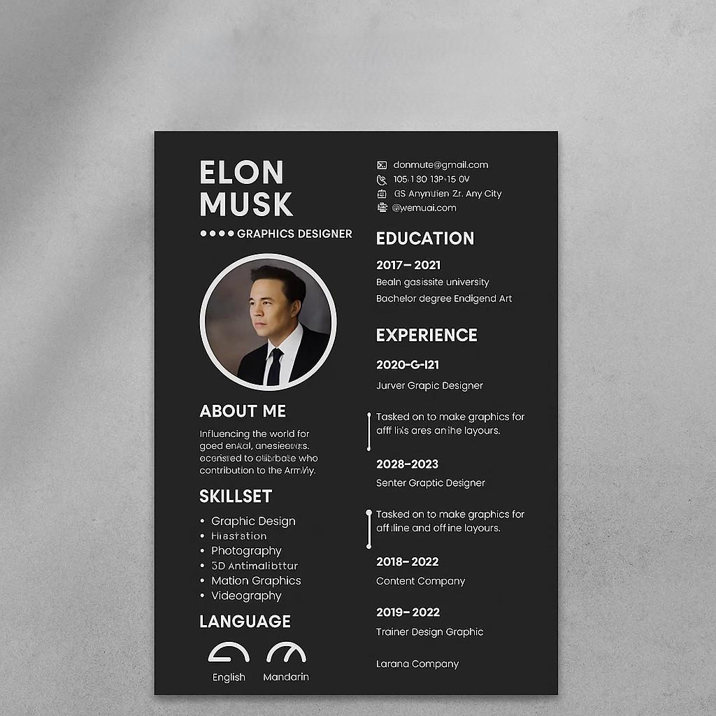 Editable & Customizable Professional Resume Template for Graphic Designers – Clean, Modern, and Creative Design Layout