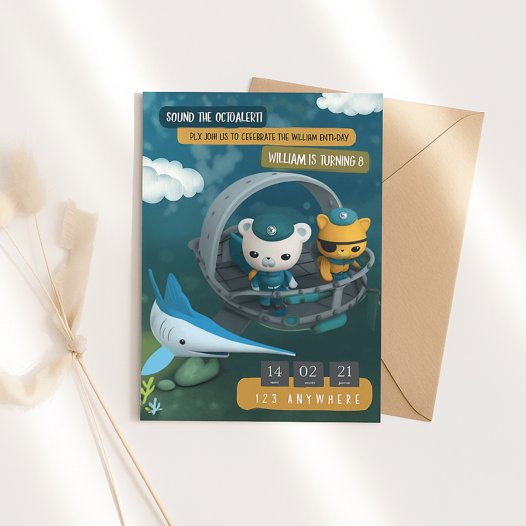 William Is Turning 8 – Fun & Colorful Birthday Party Invitation for Kids – Editable Digital Template – Instant Download