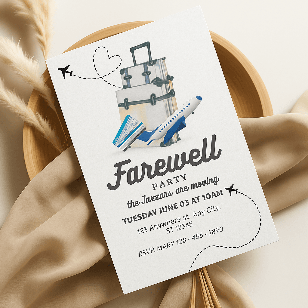 Farewell Party Invitation – Editable Canva Template, Printable, Customizable, Instant Download, Goodbye Send-Off Card for Office, School, Retirement Events