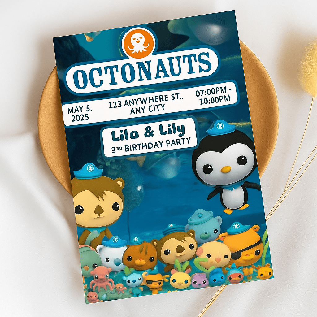 Lilo & Lily 3rd Birthday Party Invitation – Editable with Canva, Customizable, Printable, Instant Download, Fun Party Template