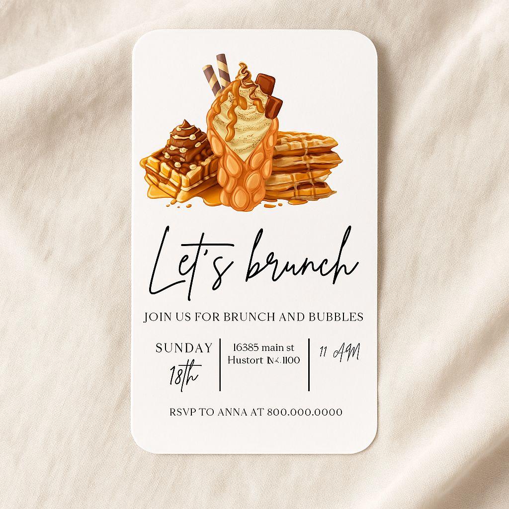 Brunch and Bubbles Party Invitation – Editable Canva Template, Customizable, Printable Design, Mimosa Theme, Instant Download