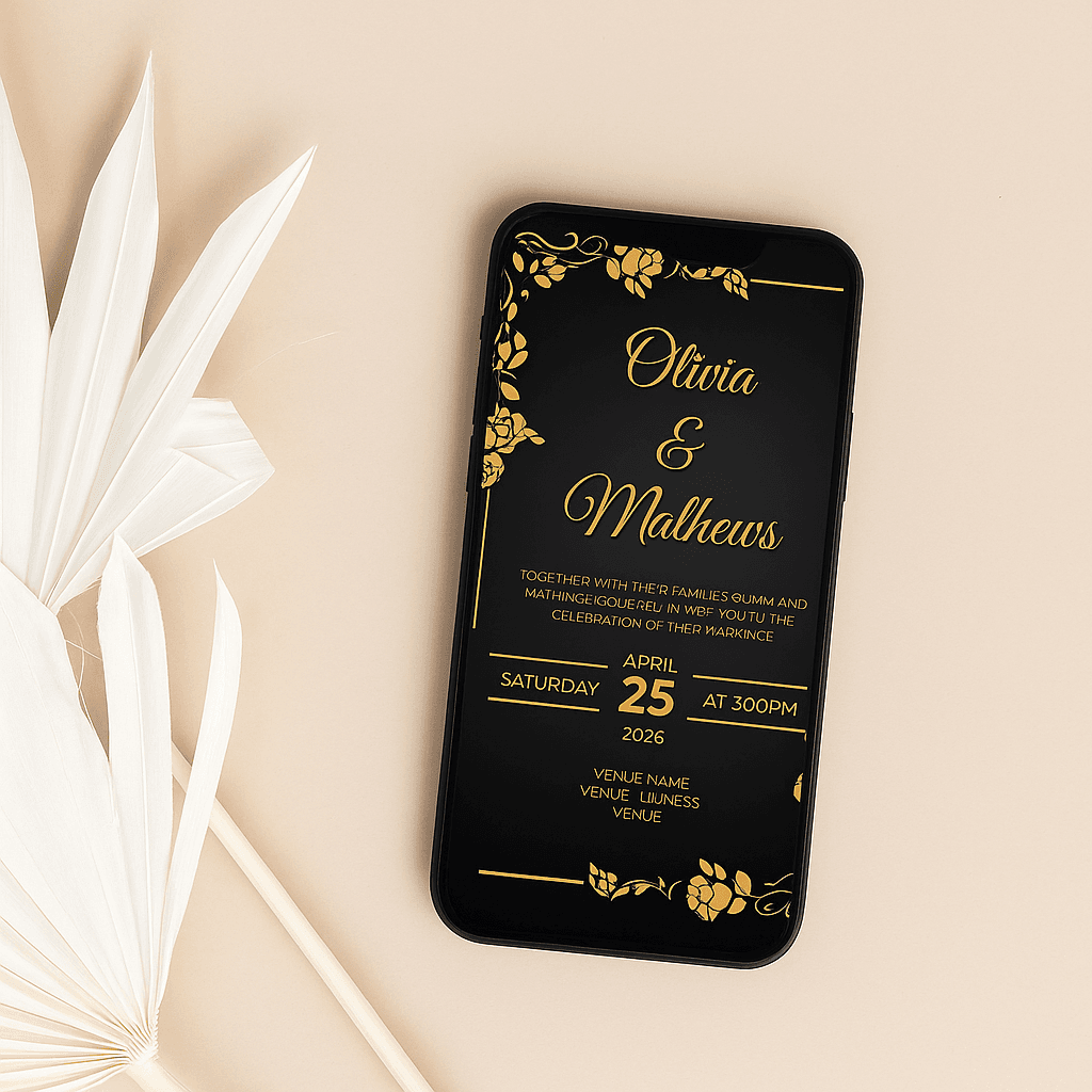 Olivia & Mathew's Wedding Invitation – Elegant Editable Template, Romantic Floral Design, Printable Invite, Instant Download for Modern Couples
