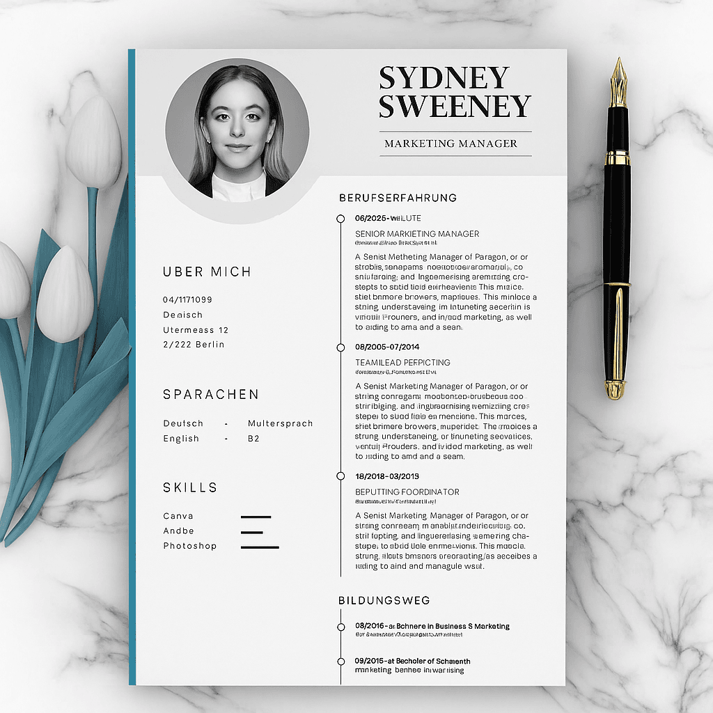 Marketing Manager Resume Template – Modern Editable Canva CV, Professional Layout, ATS-Friendly Design, Instant Download, Creative Business Style