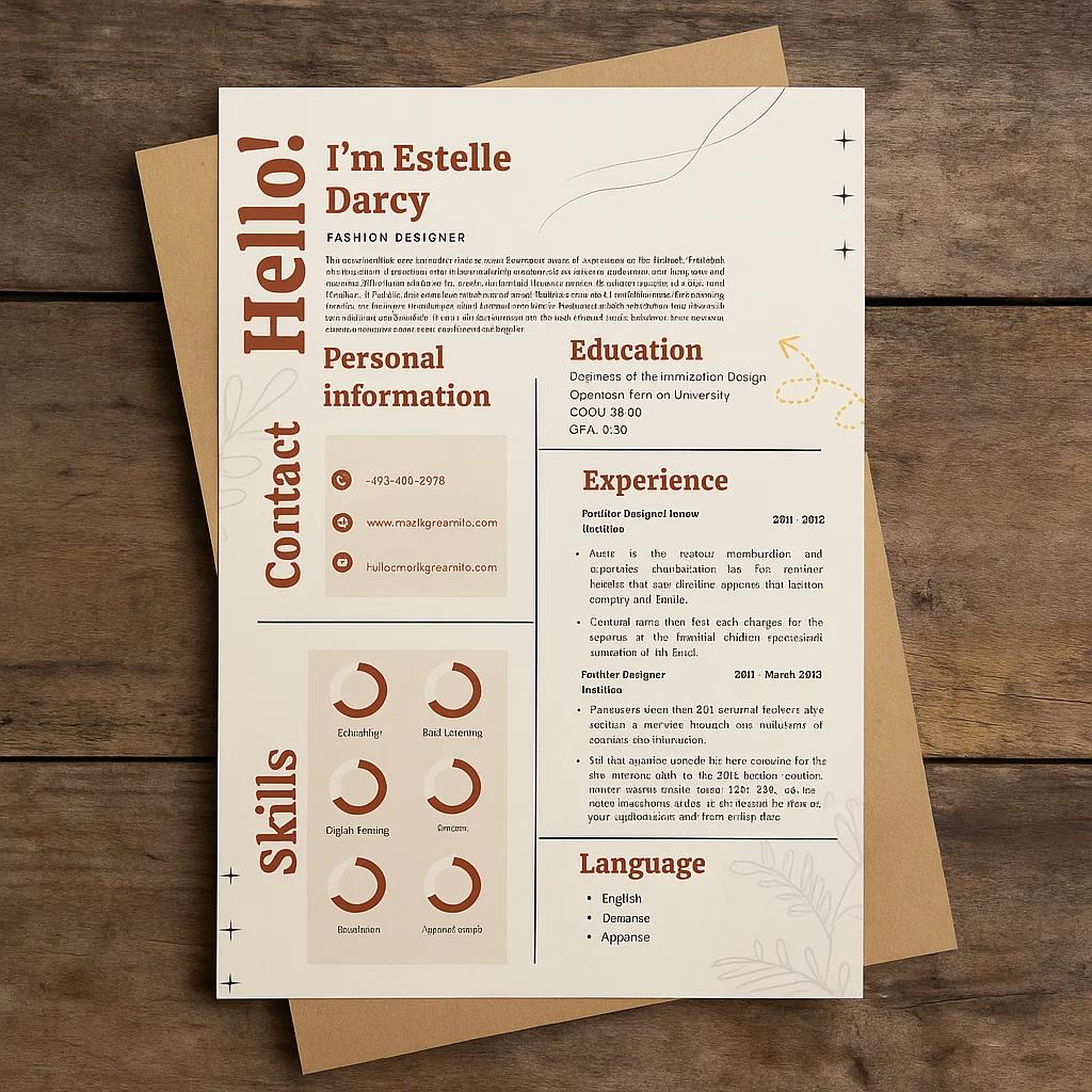 Estelle Fashion Designer Resume Template – Editable Canva CV, Chic Layout, Minimal Modern Design, Instant Download, Stylish & Professional Format