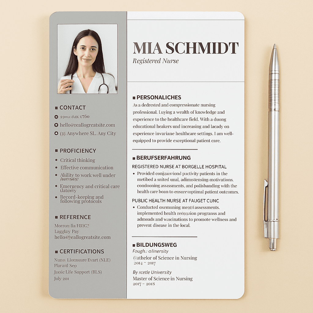 Nurse Resume Template – Editable Canva CV, Professional Medical Layout, Customizable Design, Modern Nursing Resume, Instant Download