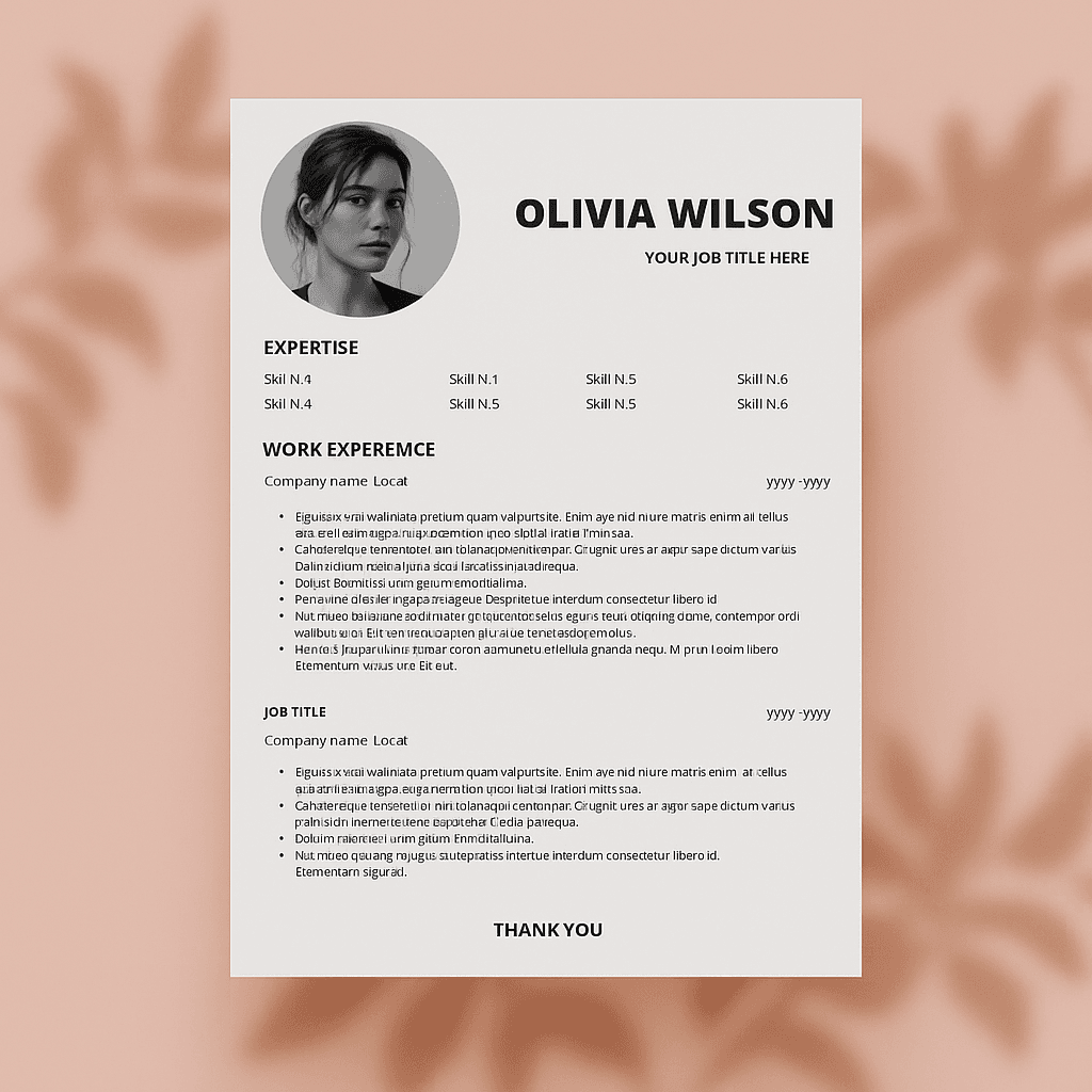 Olivia's Graphic Designer Resume – Editable Canva Template, Customizable Modern CV, Creative Portfolio Layout, Instant Download, Professional Design