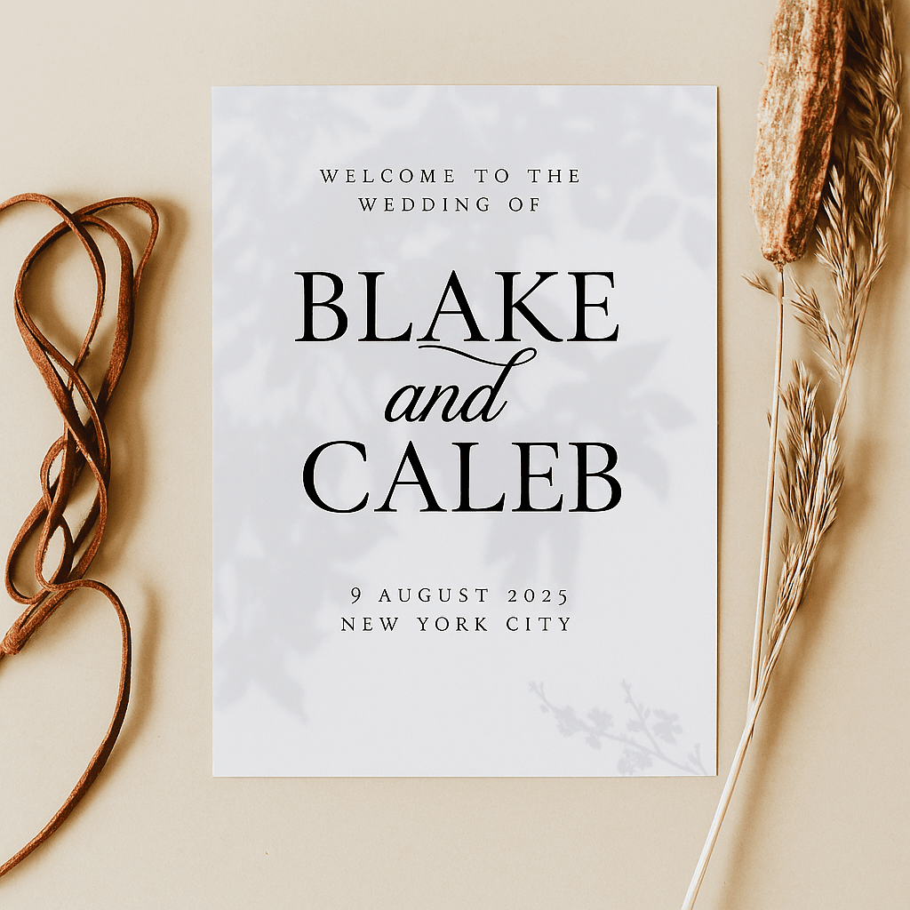 Caleb Wedding Invitation Template – Elegant & Editable Canva Design | Customizable Digital Invite | Instant Download | Minimalist Printable Card
