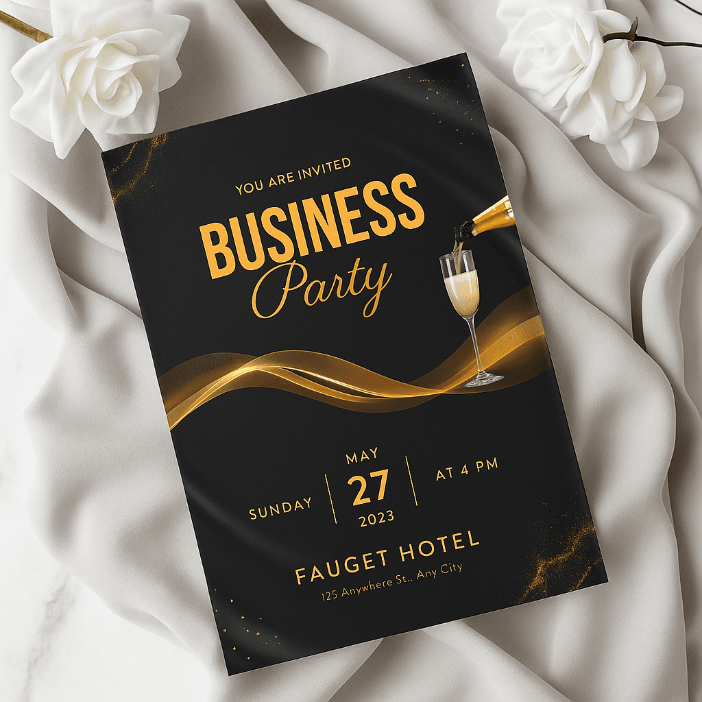 Editable Business Party Invitation Template – Professional & Modern Digital Download | Customize Instantly in Canva for Corporate Events & Celebrations