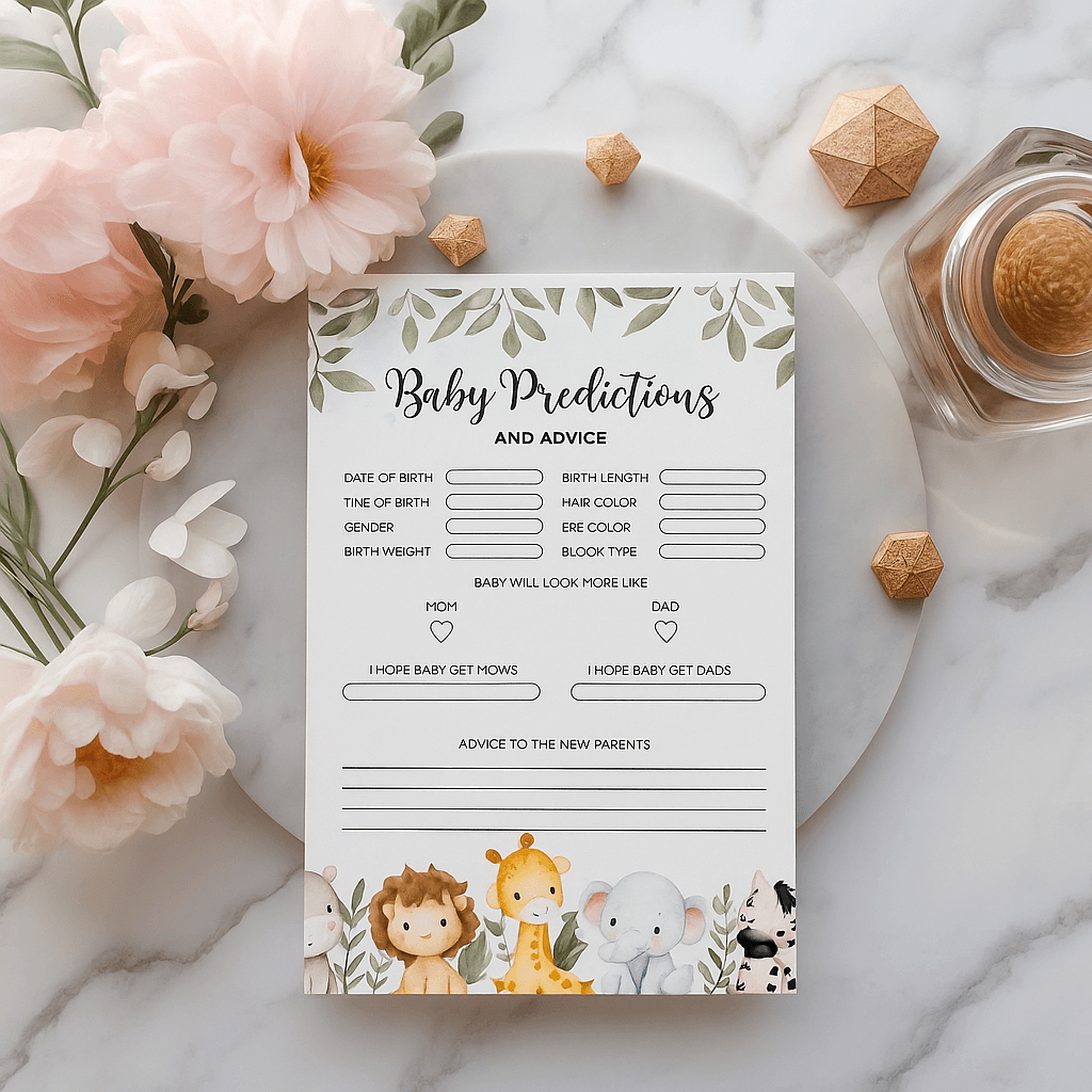 Baby Prediction Party Invitation Template – Editable & Customizable Canva Design | Digital Download for Gender Reveal or Baby Shower Celebration