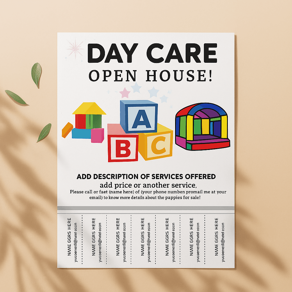 Editable & Customizable Baby Care Flyer Template – Professional Infant Care, Newborn Services, and Parenting Support Promotion | Digital Download Design