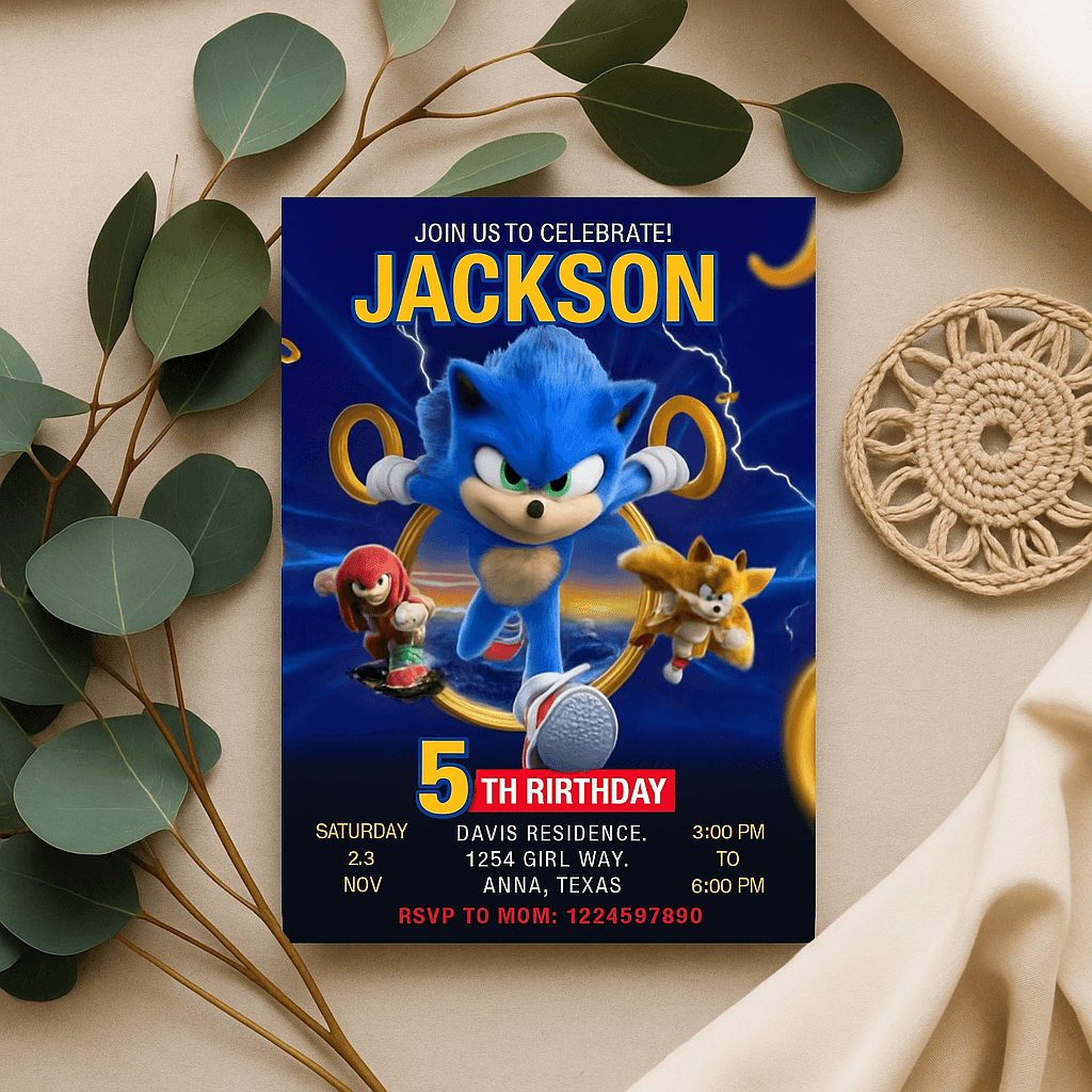 Jackson’s 5th Birthday Party Invitation Template – Editable & Customizable Kids Birthday Celebration Design