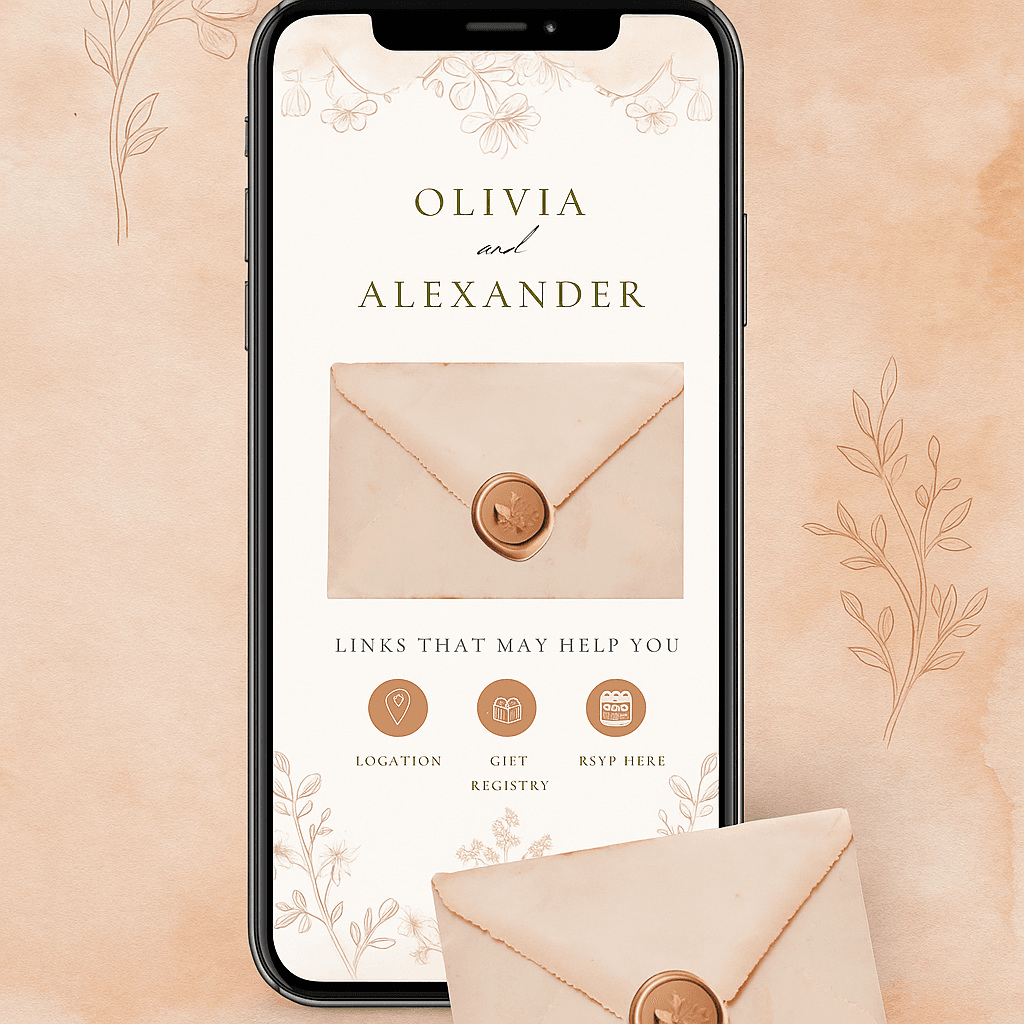 Olivia’s Wedding Invitation Template – Editable & Customizable Elegant Printable Design for Bridal Celebration, Reception, Engagement, and Ceremony