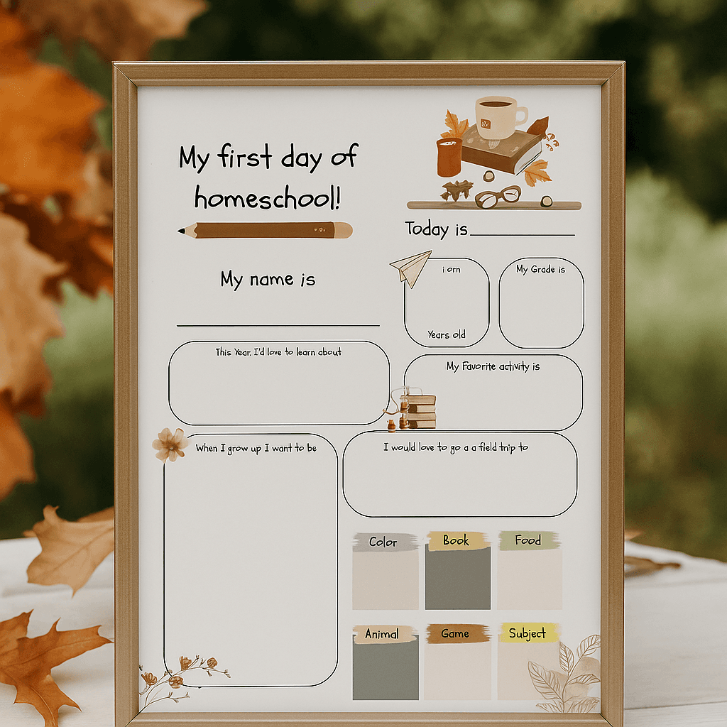 First Day in School Kids Template – Editable & Printable Back-to-School Planner, Checklist & Memory Organizer for Children and Parents
