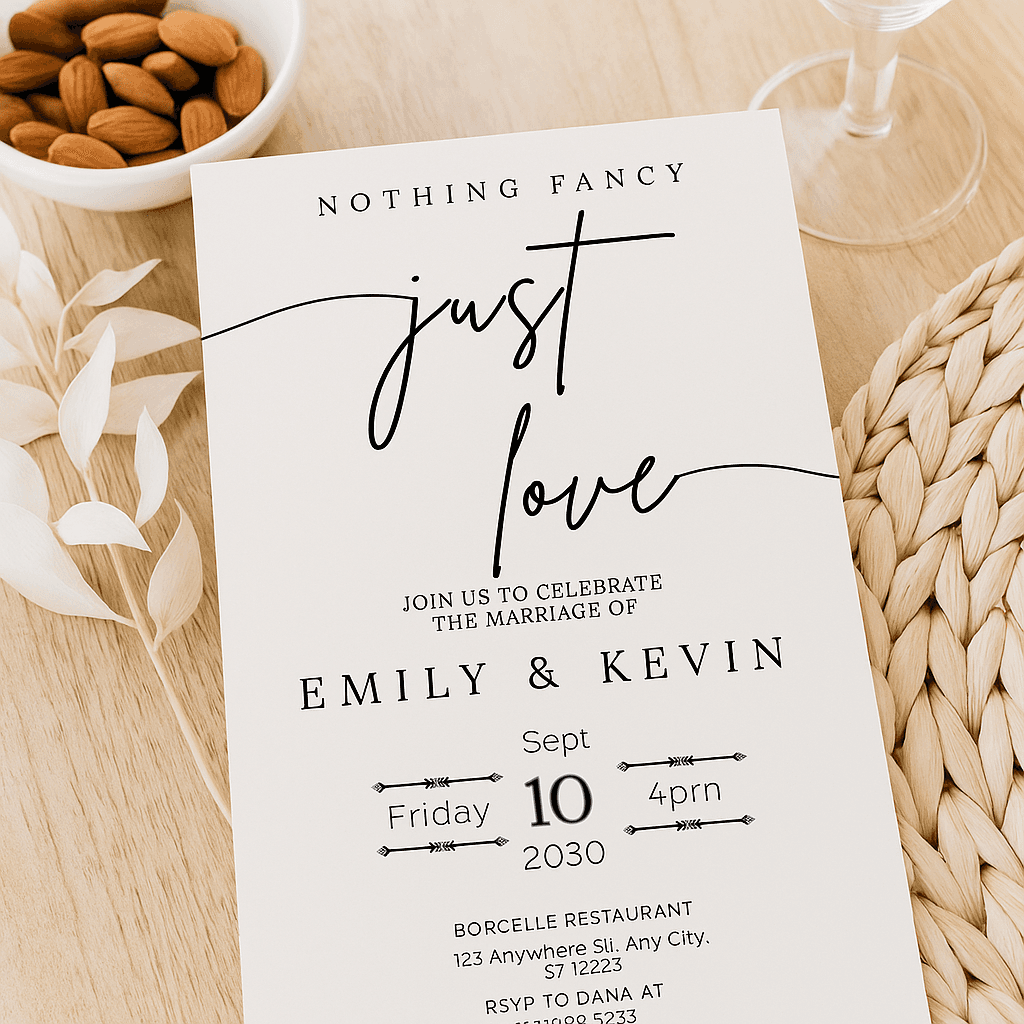 Emily & Kevin Wedding Party Invitation Template – Editable & Printable Digital Invite | Elegant Wedding Card Design | Instant Download