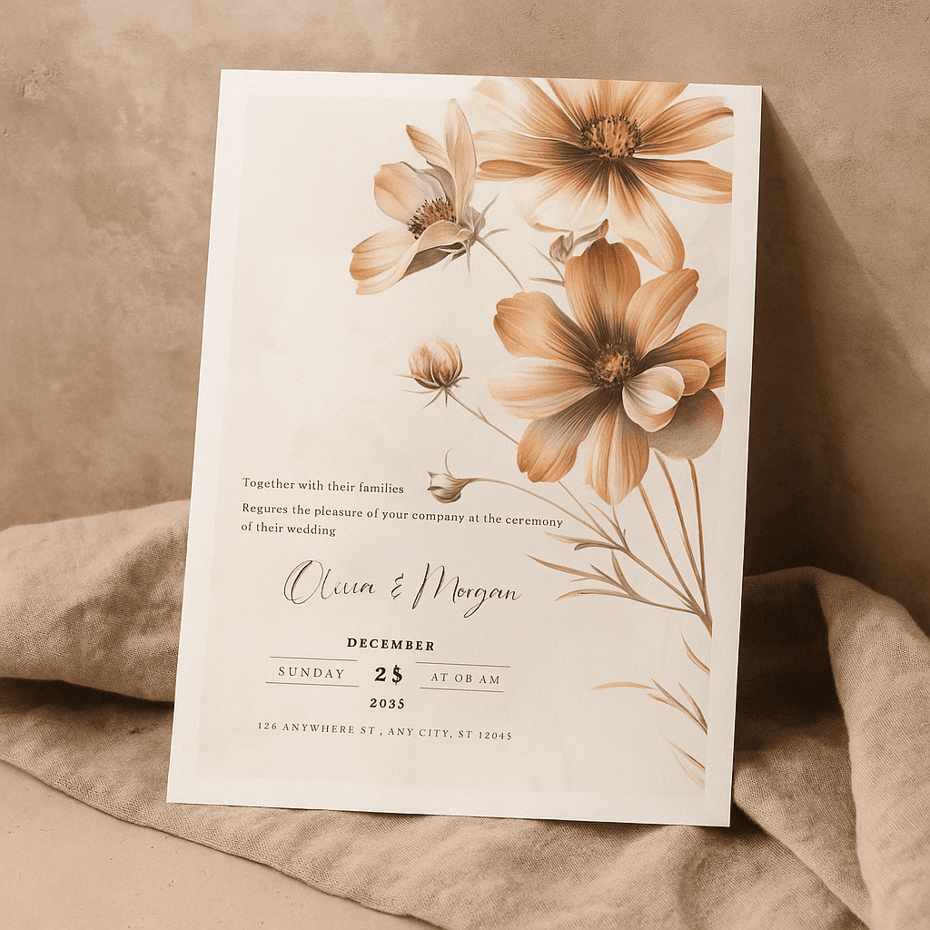 Olivia’s Wedding Invitation Template – Editable & Printable Digital Invite | Elegant Wedding Card Design | Instant Download