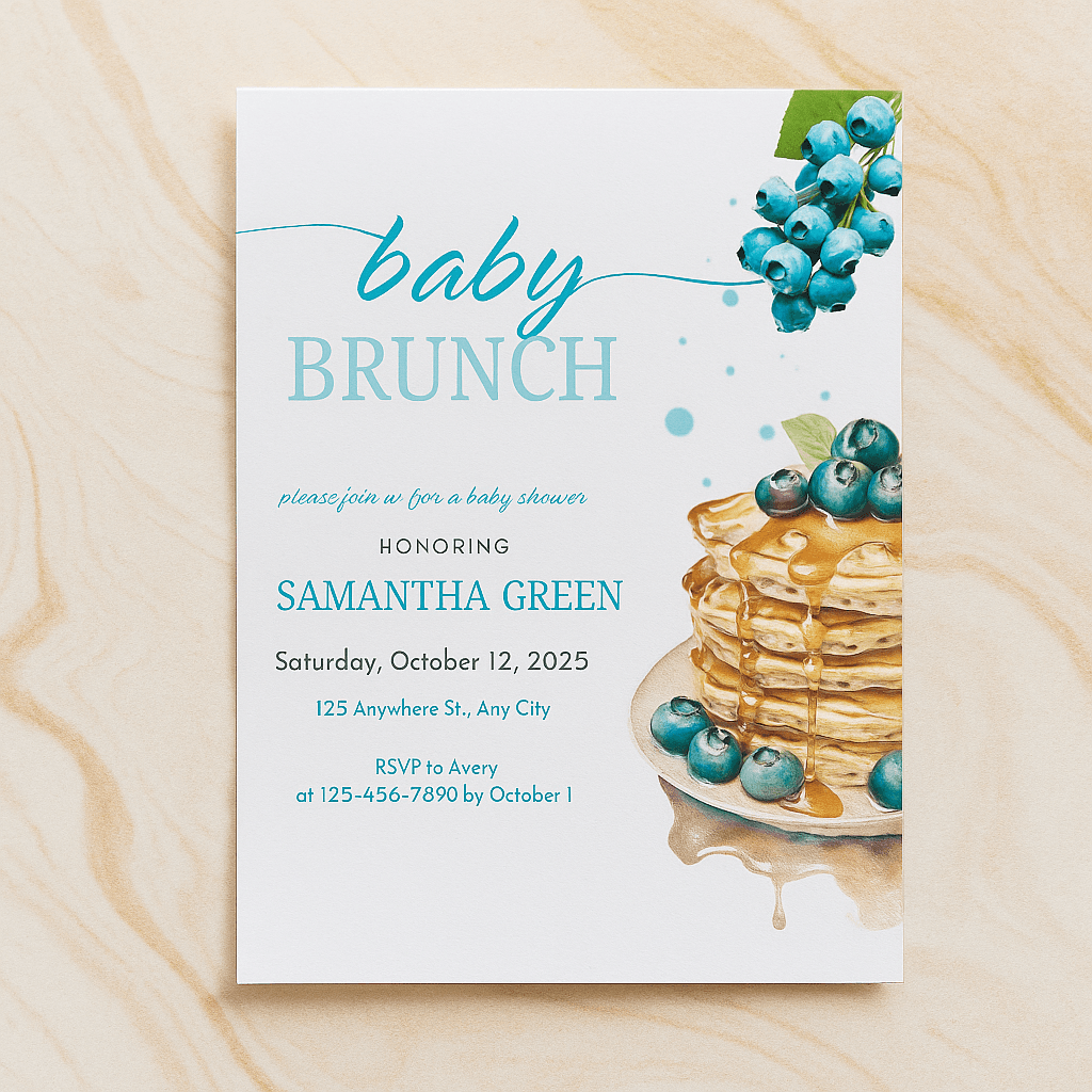 Baby Shower Invitation Editable Template – Sweet Theme, Cute Printable Digital Invite, Customizable Instant Download for Parties
