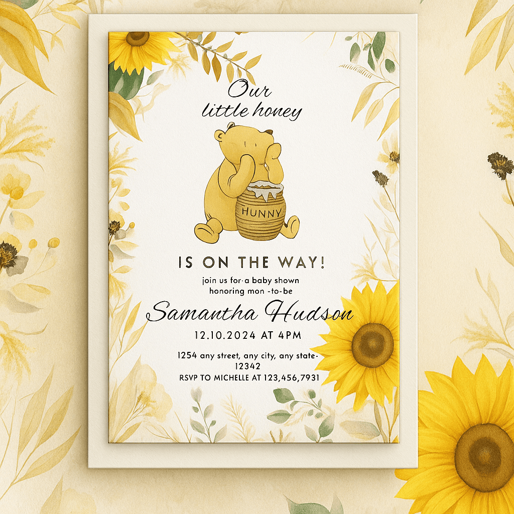 Floral Baby Shower Invitation Template – Editable, Printable, Customizable Digital Invite, Instant Download for Parties