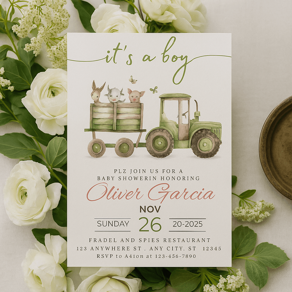 Editable Baby Shower Invitation Template | Printable Digital Invite for Baby Boy Party Blue Theme Celebration