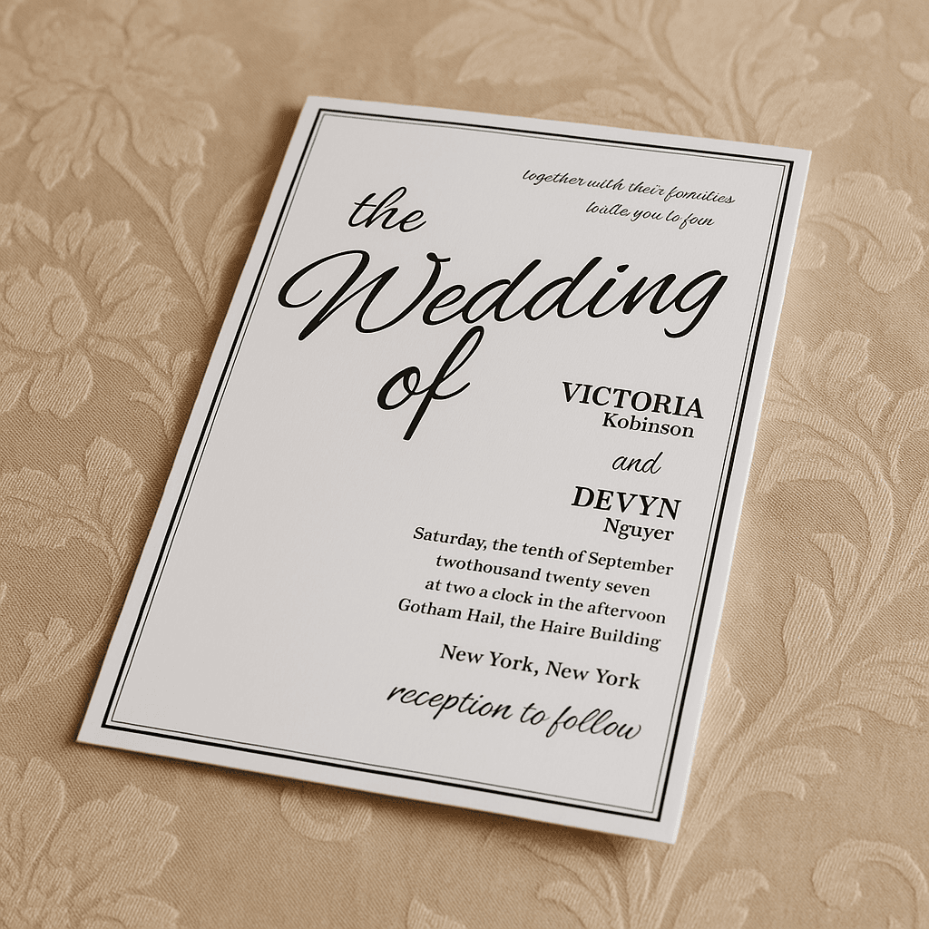 Victoria Robinson Wedding Invitation Template | Customizable Digital Wedding Invite