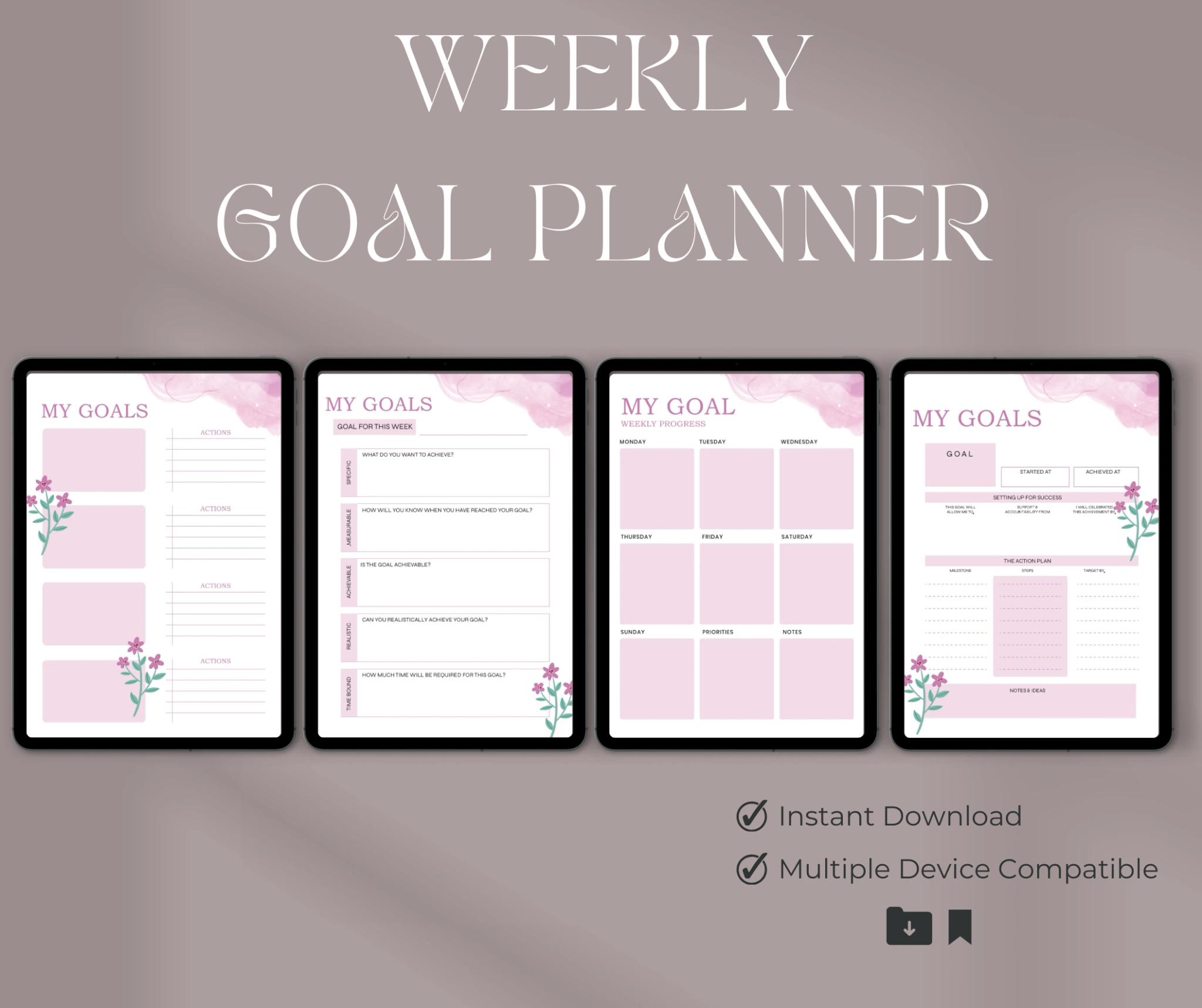Pink Goal Planner - Achieve Your Dreams in Style