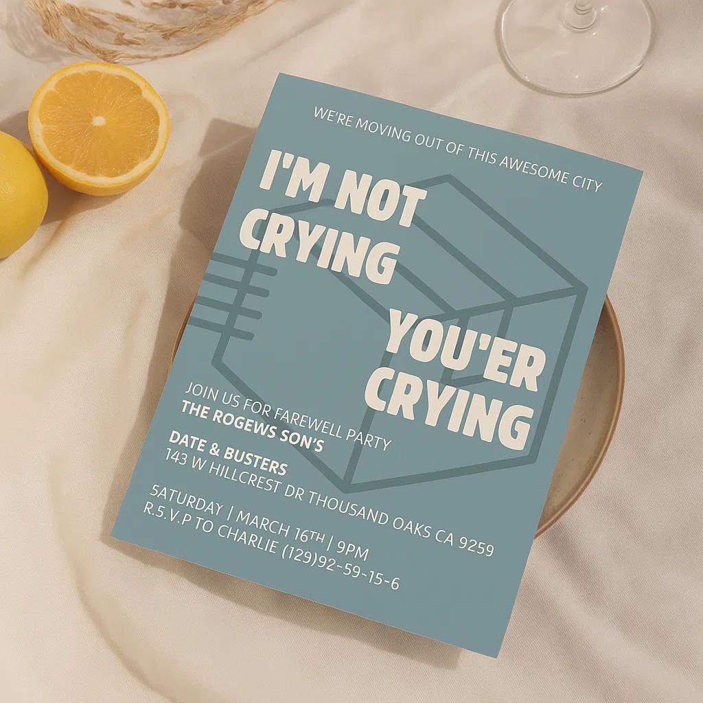Funny Farewell Party Invitation Template – Customize Name, Date, Time, and Location Instantly with Canva Editable Moving Away Design