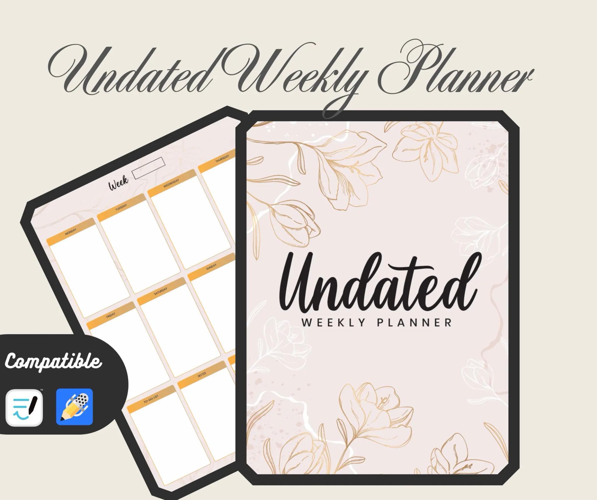 Undated Weekly Planner | Plan at Your Own Pace