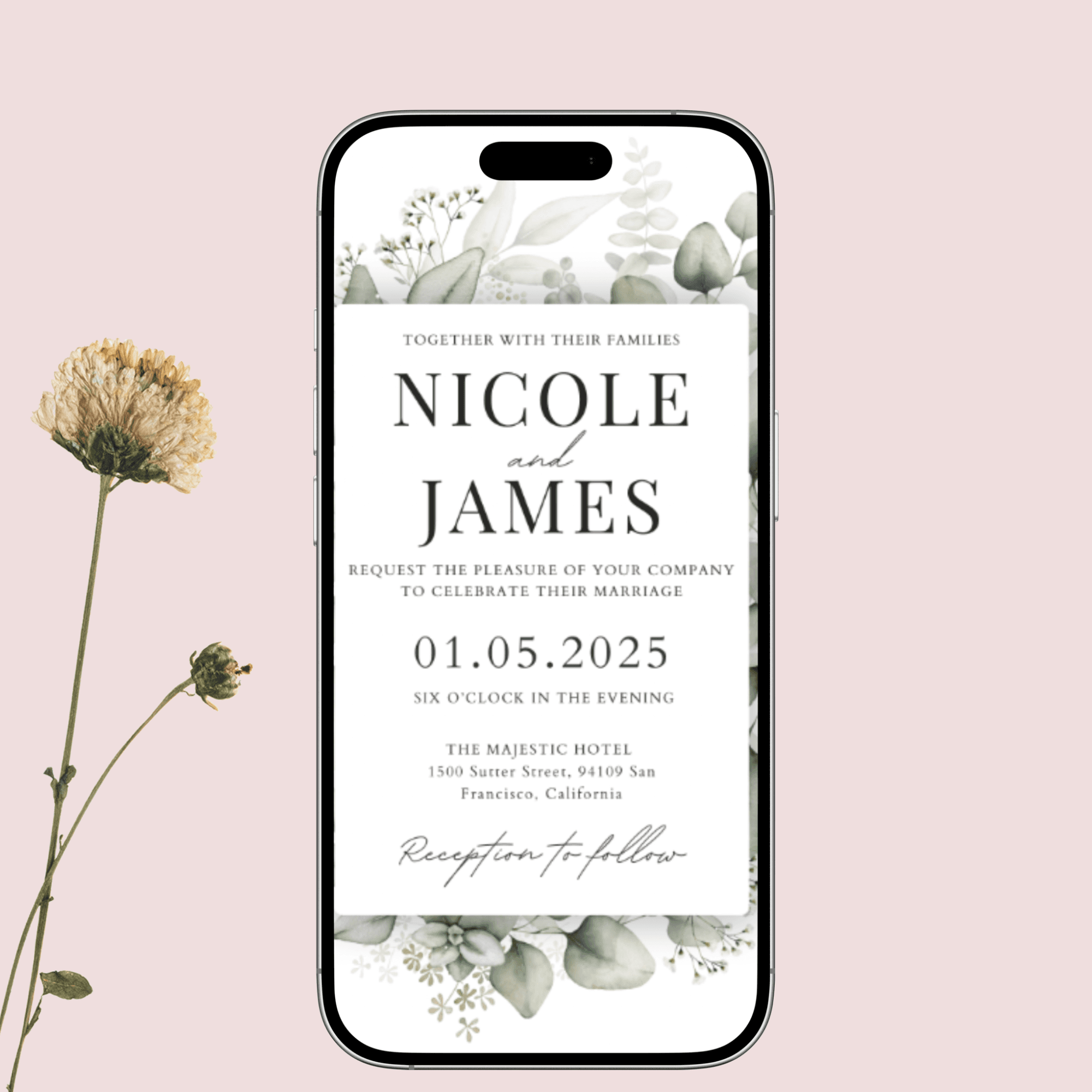 Wedding card | In Celebration of Love | RSVP (customizable)