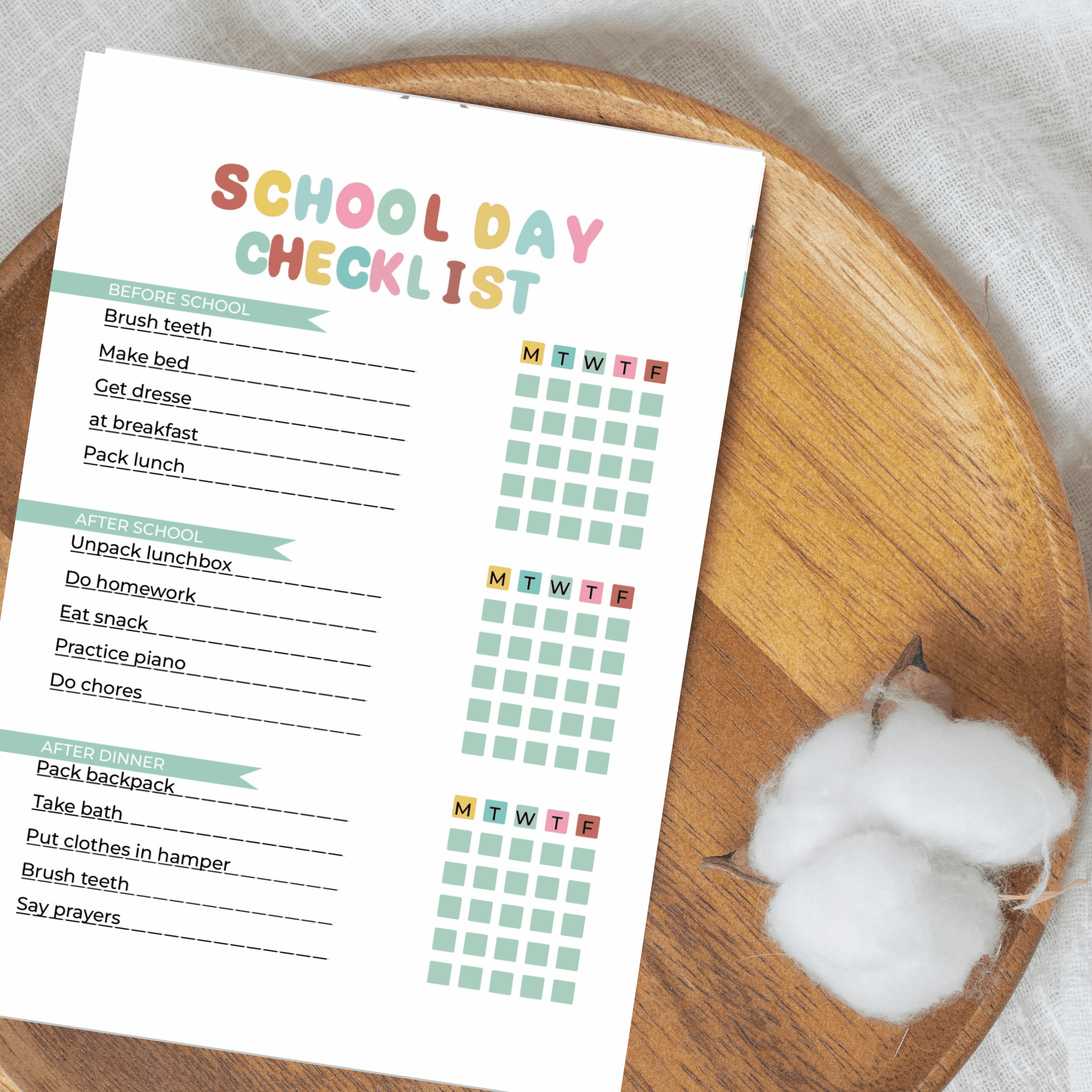 Back to School Checklist for Students | Printable School Supplies & Organization Planner