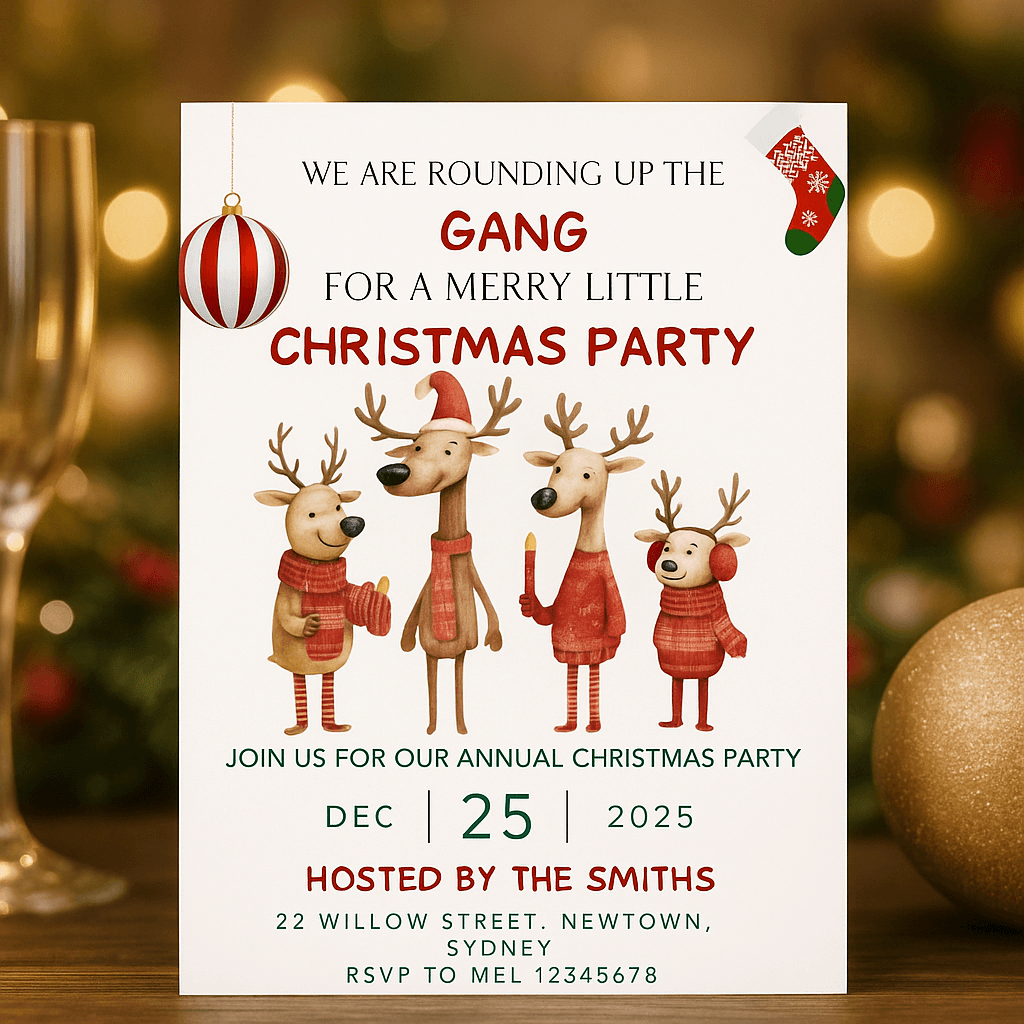 Editable Christmas Tree Party Invitation – Holiday Party Template for Work Celebrations