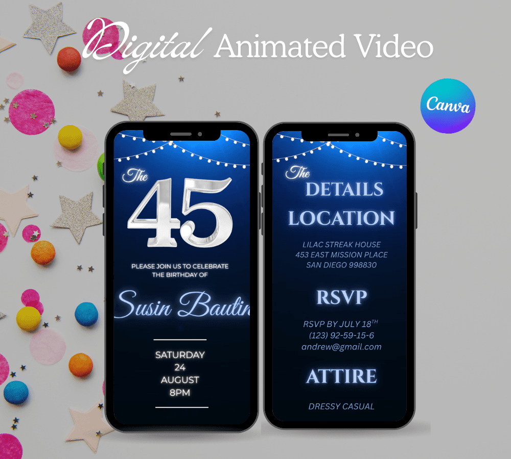 Birthday Party Invitation Template – Editable & Customizable Fun, Elegant, and Modern Video Design for Kids & Adults