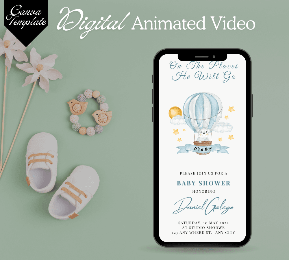 Bridal Baby Shower Invitation Template – Editable & Customizable Elegant, Modern, Floral, and Celebration Design